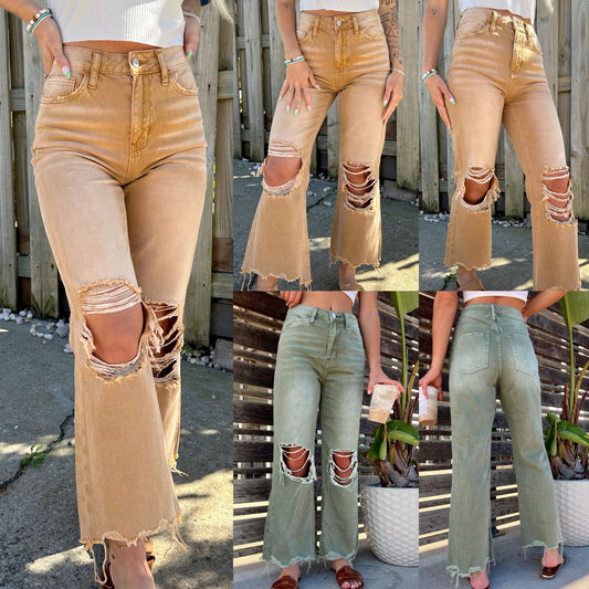 Rissige Lockere Damenjeans