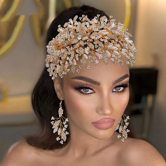 Goldene Luxus-Extravagante Kreative Braut-Haaraccessoires