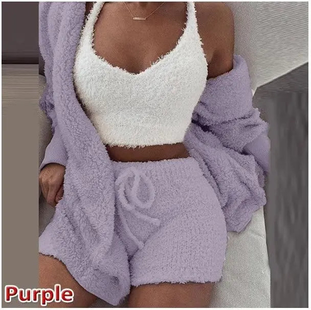 Damen Plüsch Hauskleidung