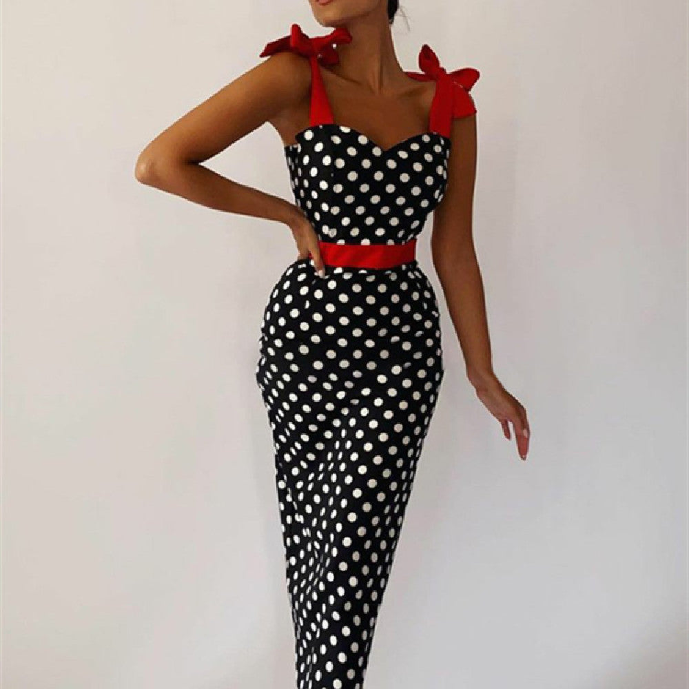 Farbkontrast-Patchwork-Kleid für Frauen