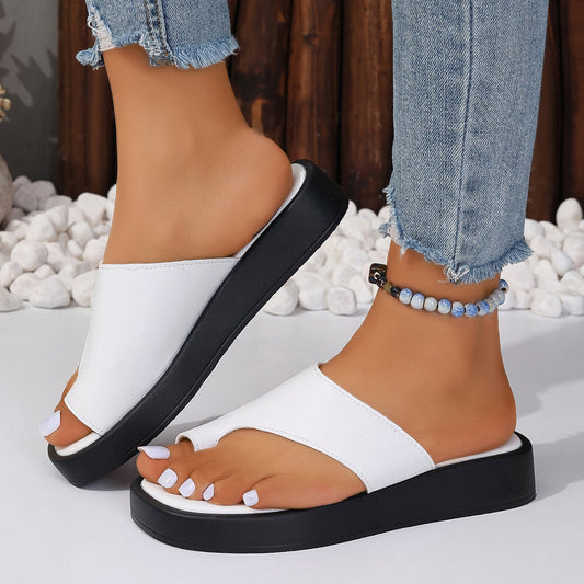 Damen Sommer-Clip-Sandalen mit dicker Sohle