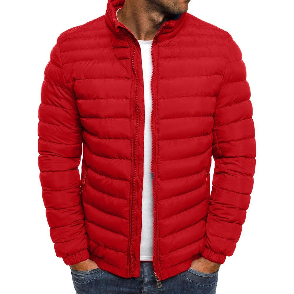 Stehkragen-Jacke für Herren – Einfarbig, Winter