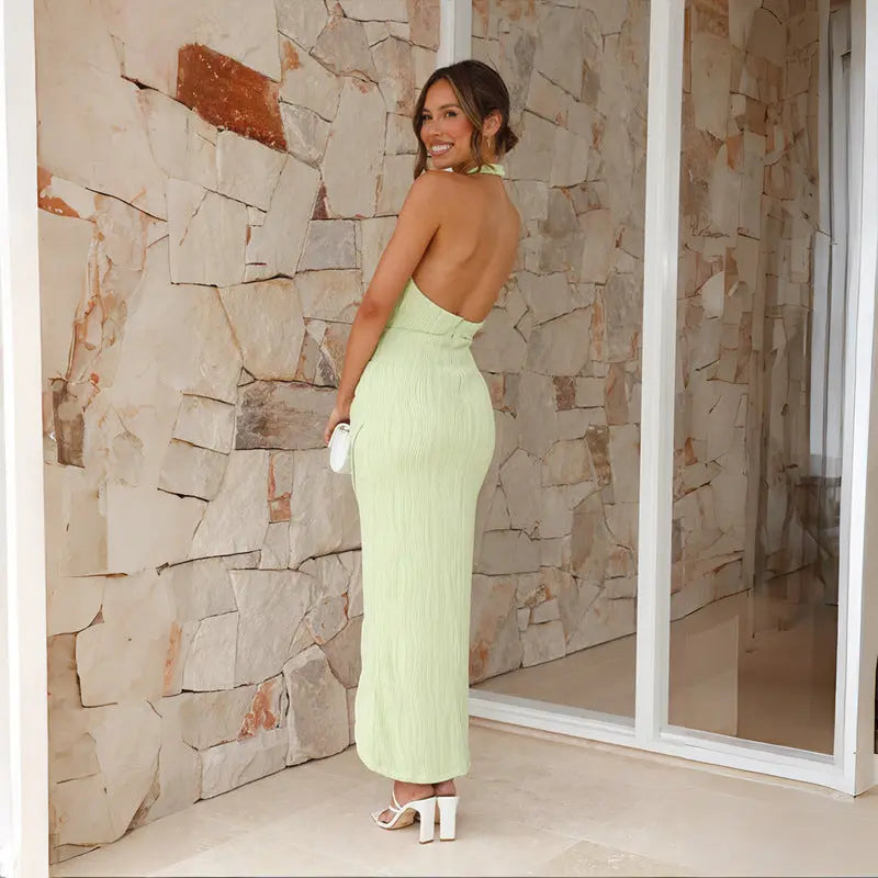 Damen High-End Halter Langkleid mit schlanker Passform"