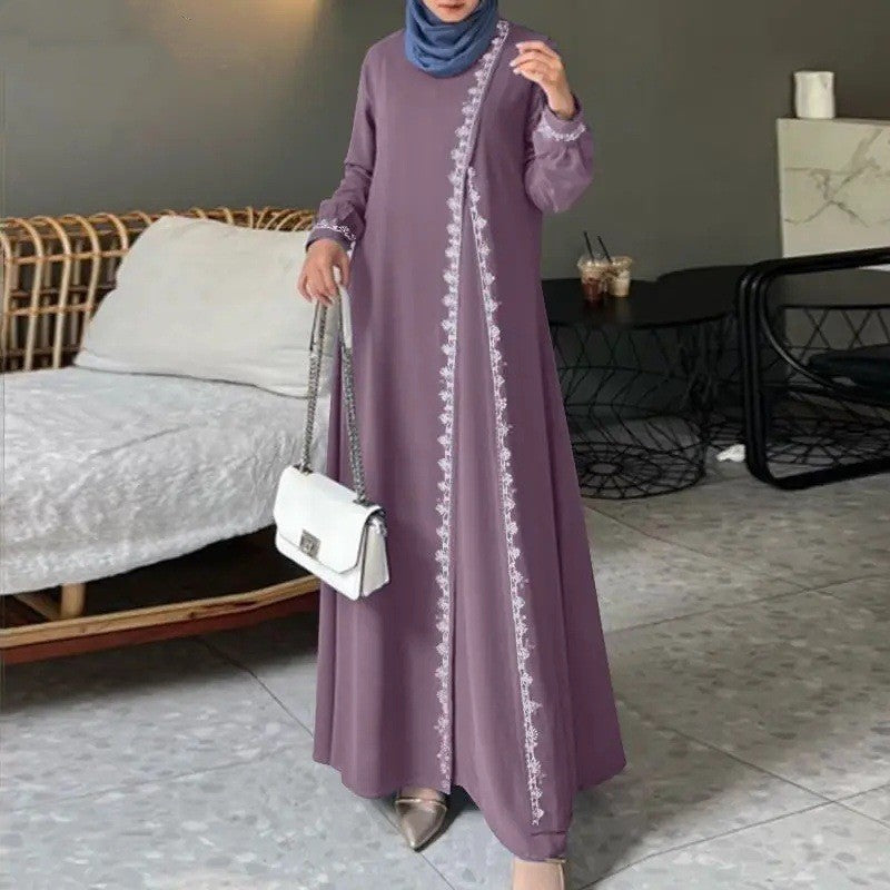 Modisches Langarm-Spitzenhäkelweste Damen Frühlings-Freizeitkleid