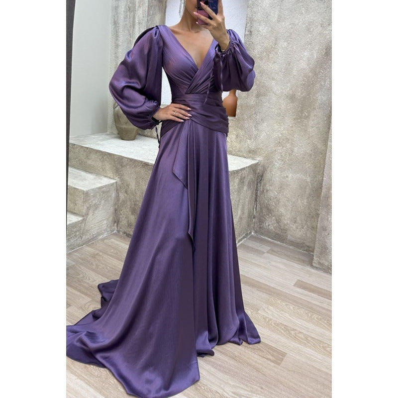 Einfarbiges Damenmode-Kleid