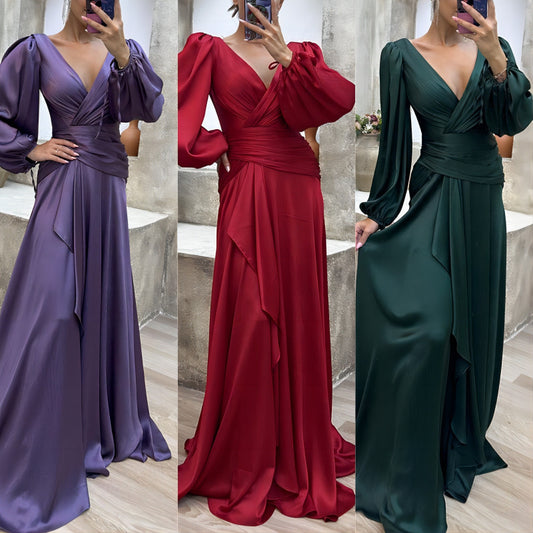 Einfarbiges Damenmode-Kleid