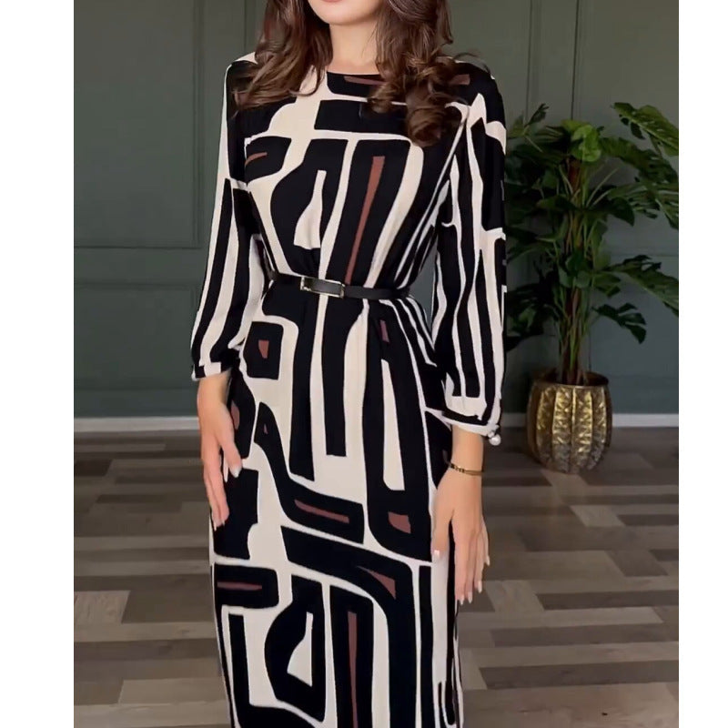 Modisches Druckkleid für elegante und anmutige Damen