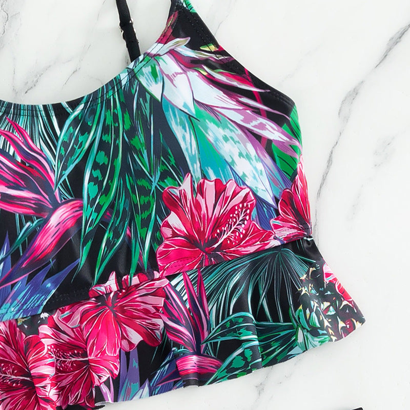 Hoher Taille Print Bikini für Damen