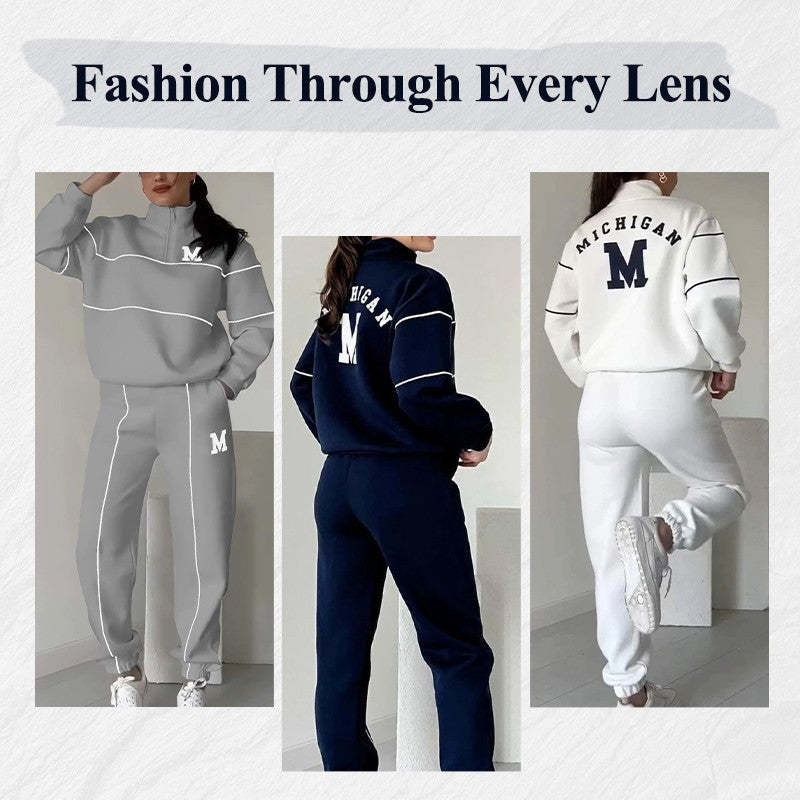 Damen 2-teiliges Lounge-Set mit Pullover und Sweatpants - FashionGlam