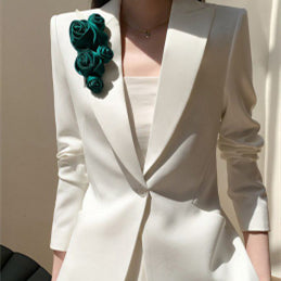 Weißer Anzug Obermantel - Eleganter Anzug für Damen