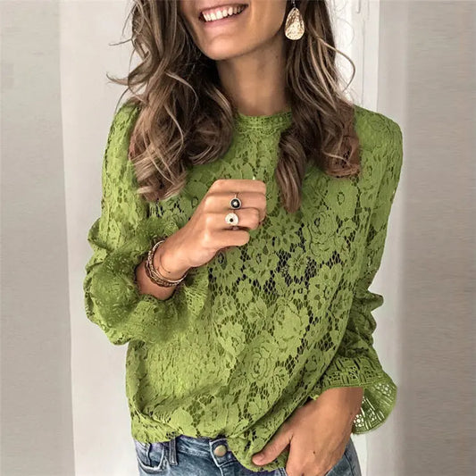 Damen-Hohlspitzen-Shirt - Damenbekleidung