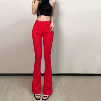 Schlanke Denim mit hoher Taille