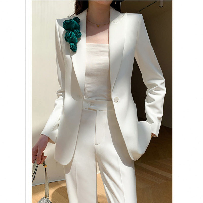 Weißer Anzug Obermantel - Eleganter Anzug für Damen
