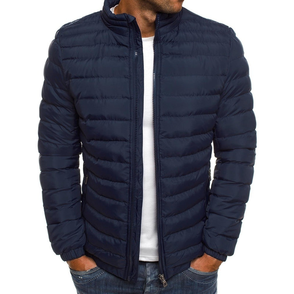 Stehkragen-Jacke für Herren – Einfarbig, Winter