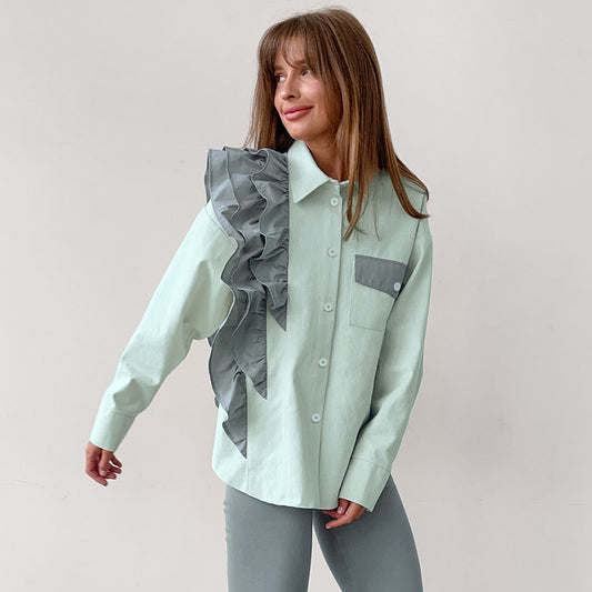 Damen Strickjacke mit Langarm und Einreiher-Knopfleiste