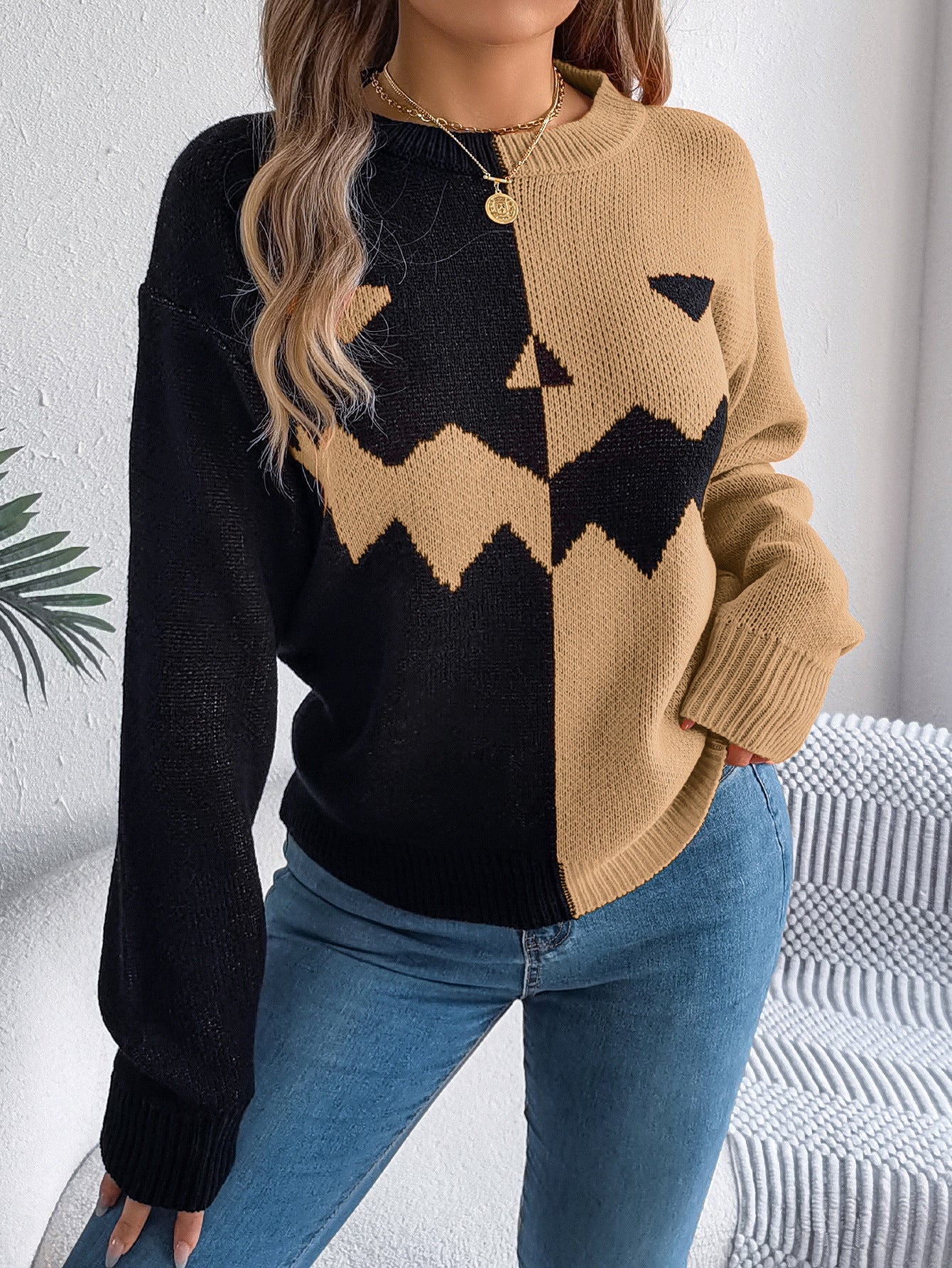 Halloween Langarmpullover für Damen