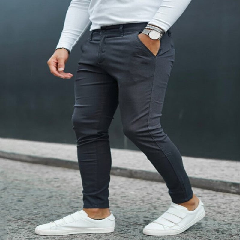 Herren Business-Freizeithose mit 3D-Plaid-Muster