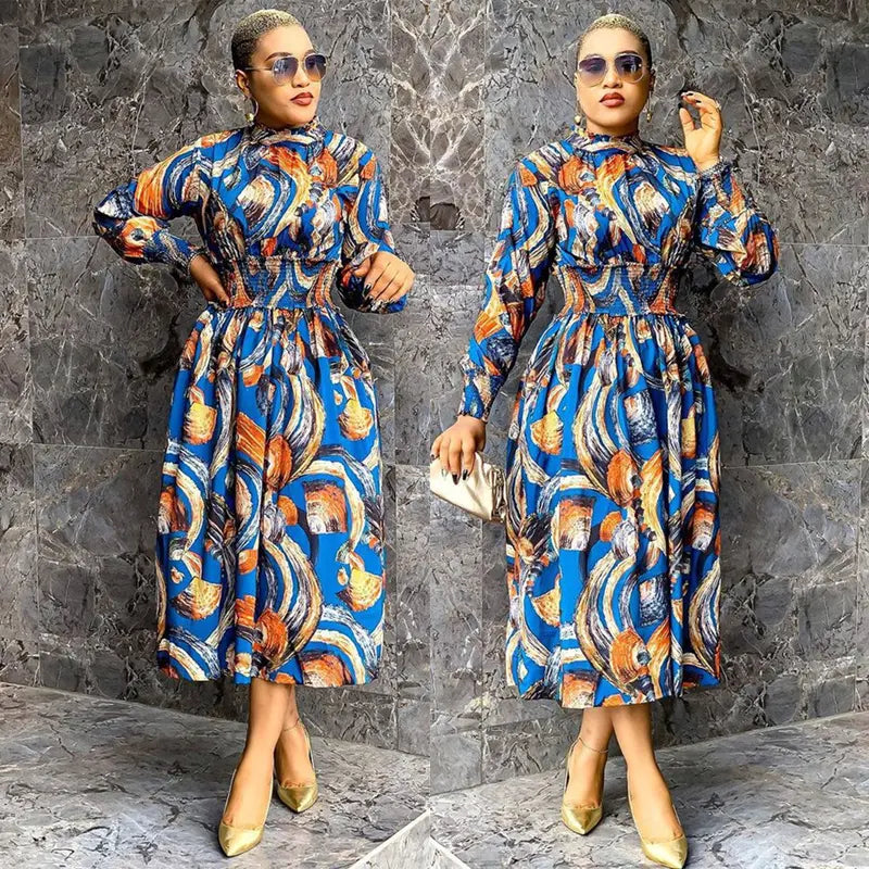 Damen Mode Langarmkleid